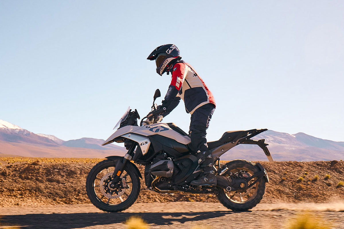 A rider on a 2025 BMW R 1300 GS Adventure in Riverside, CA. 