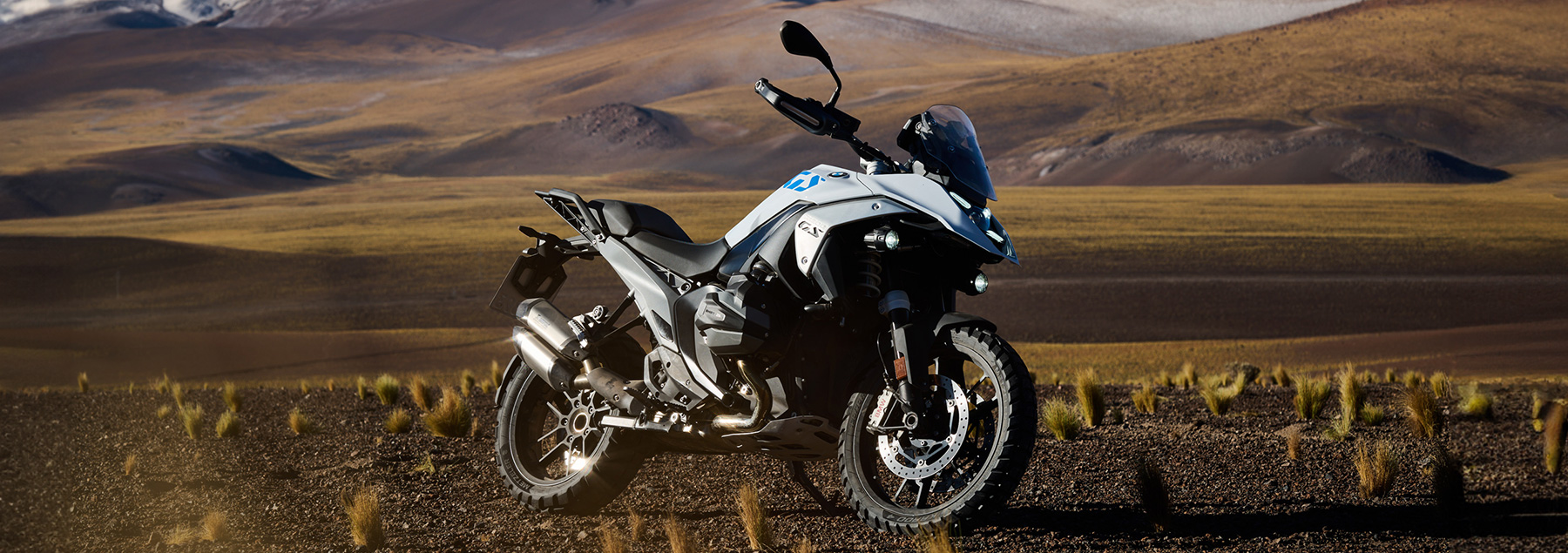 The BMW R 1300 GS sitting outdoors. 